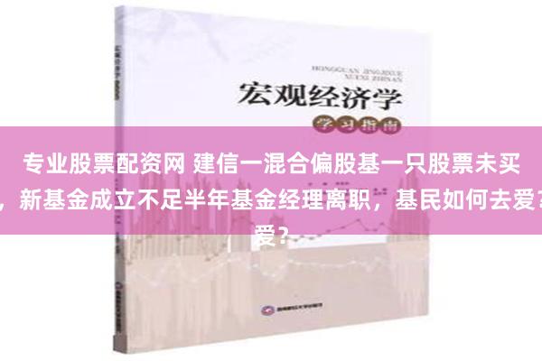 专业股票配资网 建信一混合偏股基一只股票未买，新基金成立不足半年基金经理离职，基民如何去爱？