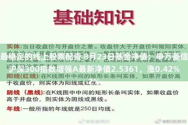 最稳定的线上股票配资 8月23日基金净值：申万菱信沪深300指数增强A最新净值2.5361，涨0.42%