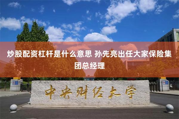 炒股配资杠杆是什么意思 孙先亮出任大家保险集团总经理