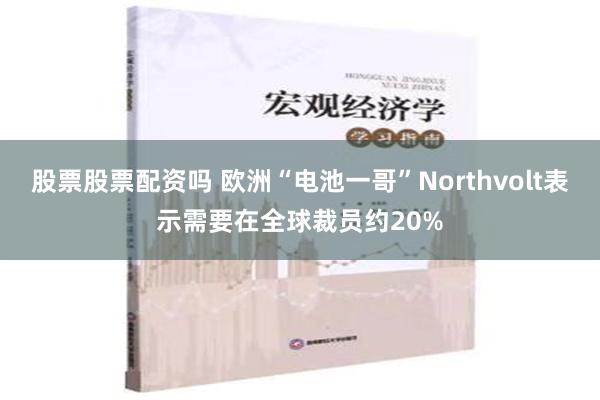 股票股票配资吗 欧洲“电池一哥”Northvolt表示需要在全球裁员约20%