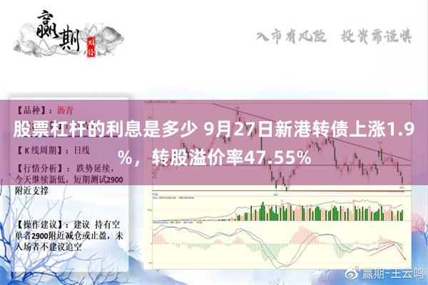 股票杠杆的利息是多少 9月27日新港转债上涨1.9%，转股溢价率47.55%